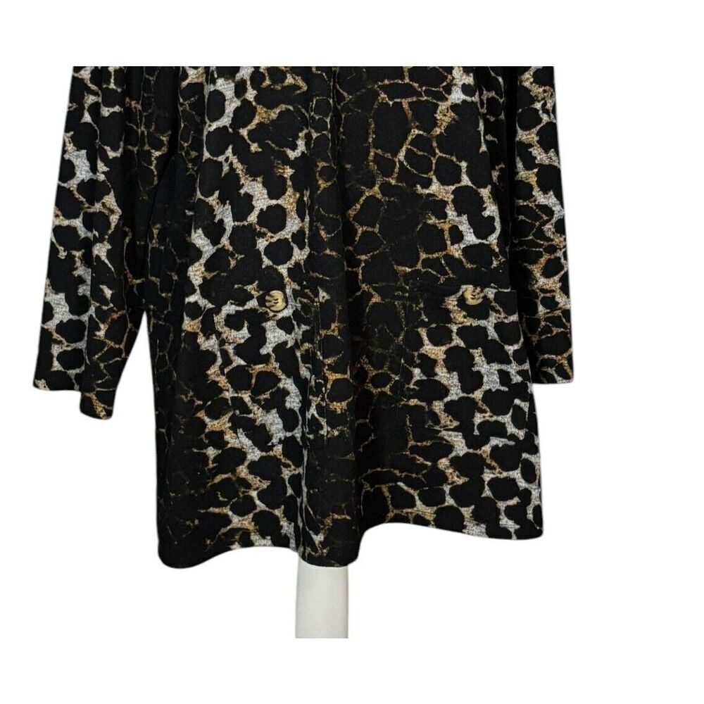 Ali Miles Knit Sweater Size 1X Cowl Neck Animal Print Artsy Boho Long Sleeve - Picture 5 of 10